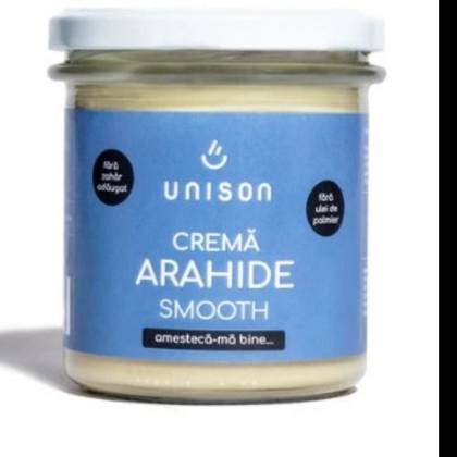 Cremă de arahide fara zahar Smooth 300g Unison