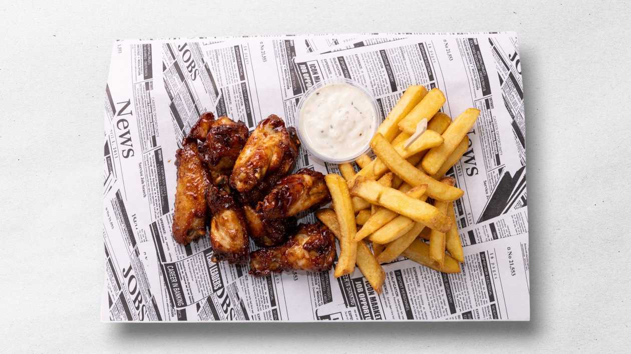 Combo: Teriyaki Wings 350g + Fries + Sauce