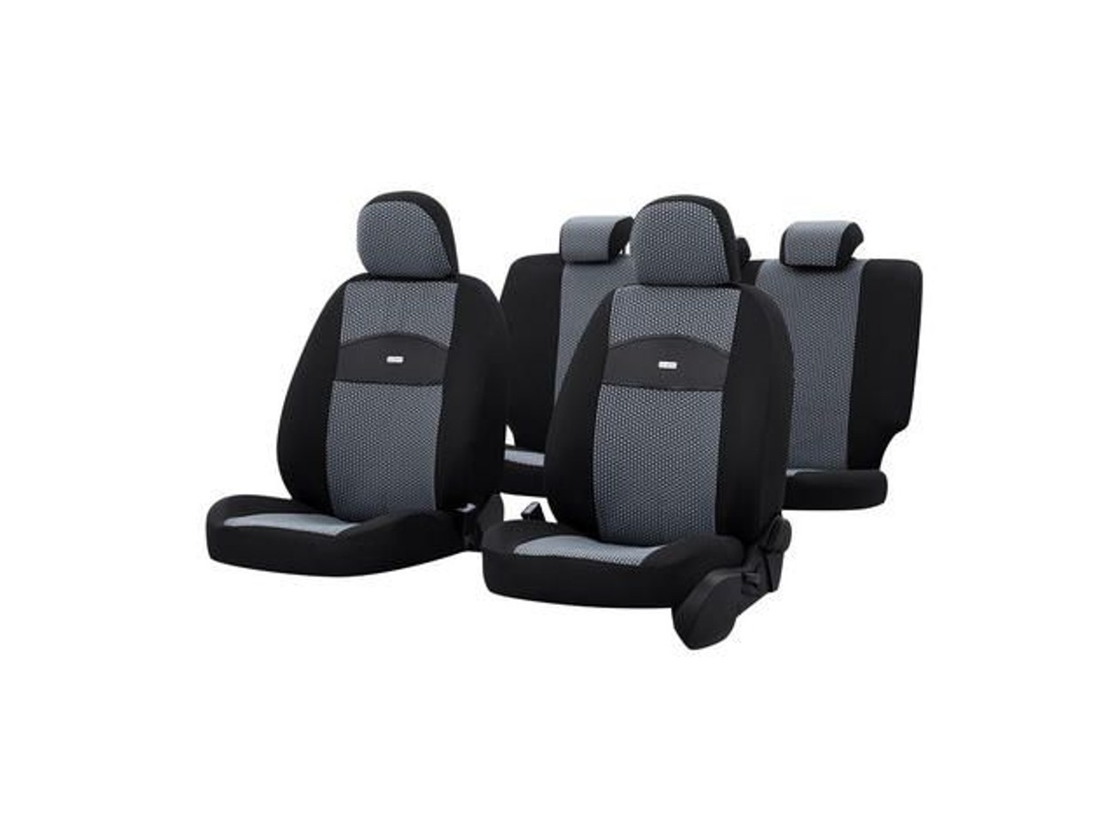 Set huse auto Otom Smart, 11 piese, Gri/Negru