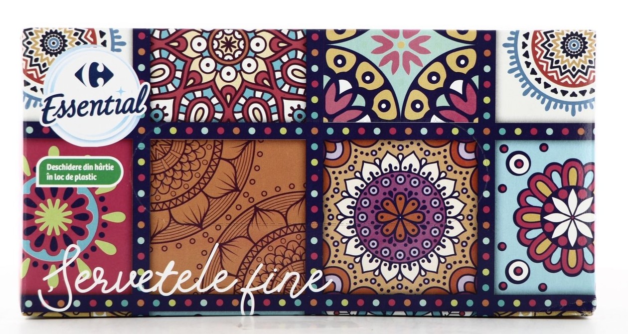Servetele cutie Carrefour Essential, 3 straturi, 100 bucati