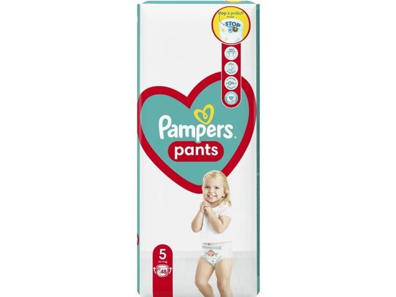 Scutece chilotel Pampers Pants Jumbo Pack Marimea 5, 12-17 kg, 48 buc