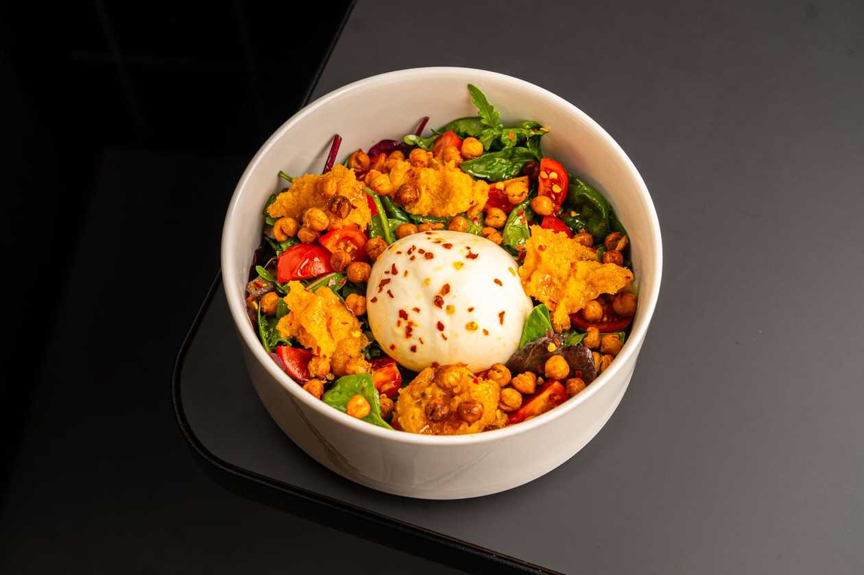 Butternut squash salad with burrata