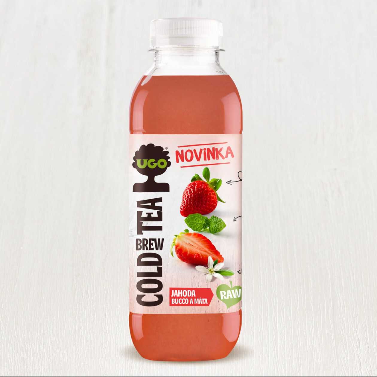 Cold brew ledový čaj jahoda a máta