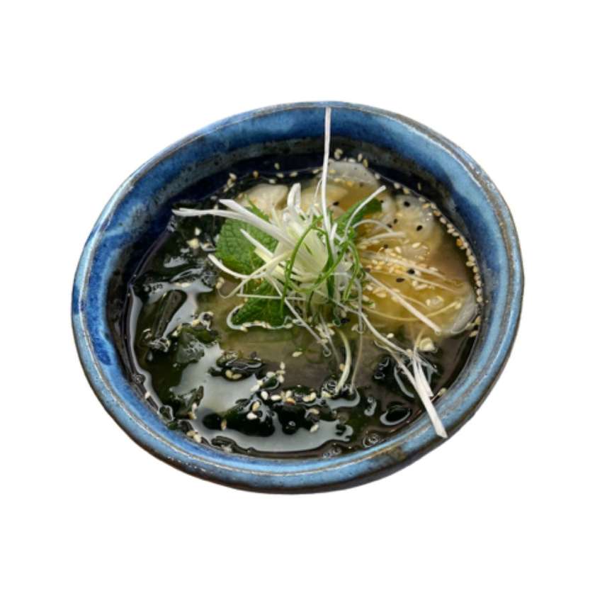 Miso, wakame seaweed, tofu
