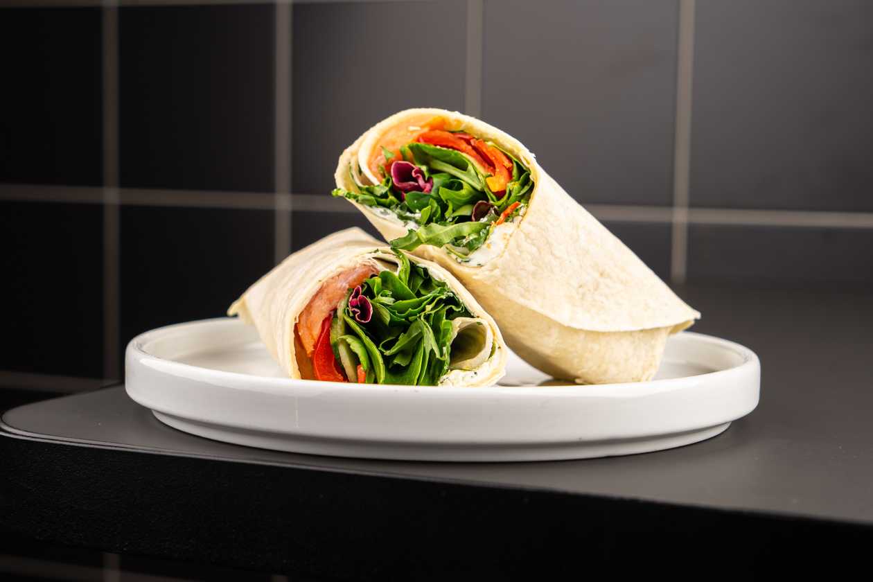 Salmon and cream cheese wrap