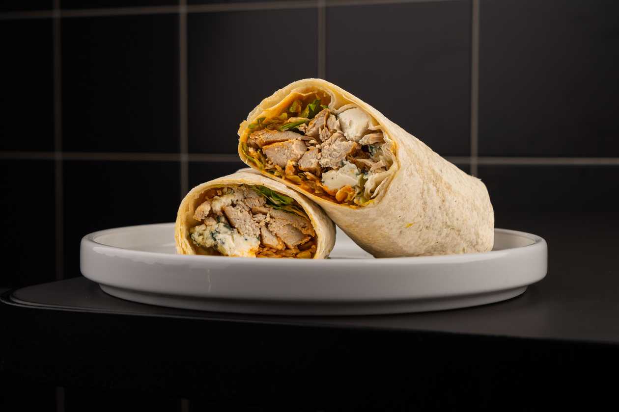 Buffalo blue cheese wrap with chicken