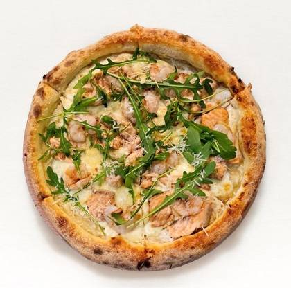 Salmon and Shrimp Pizza