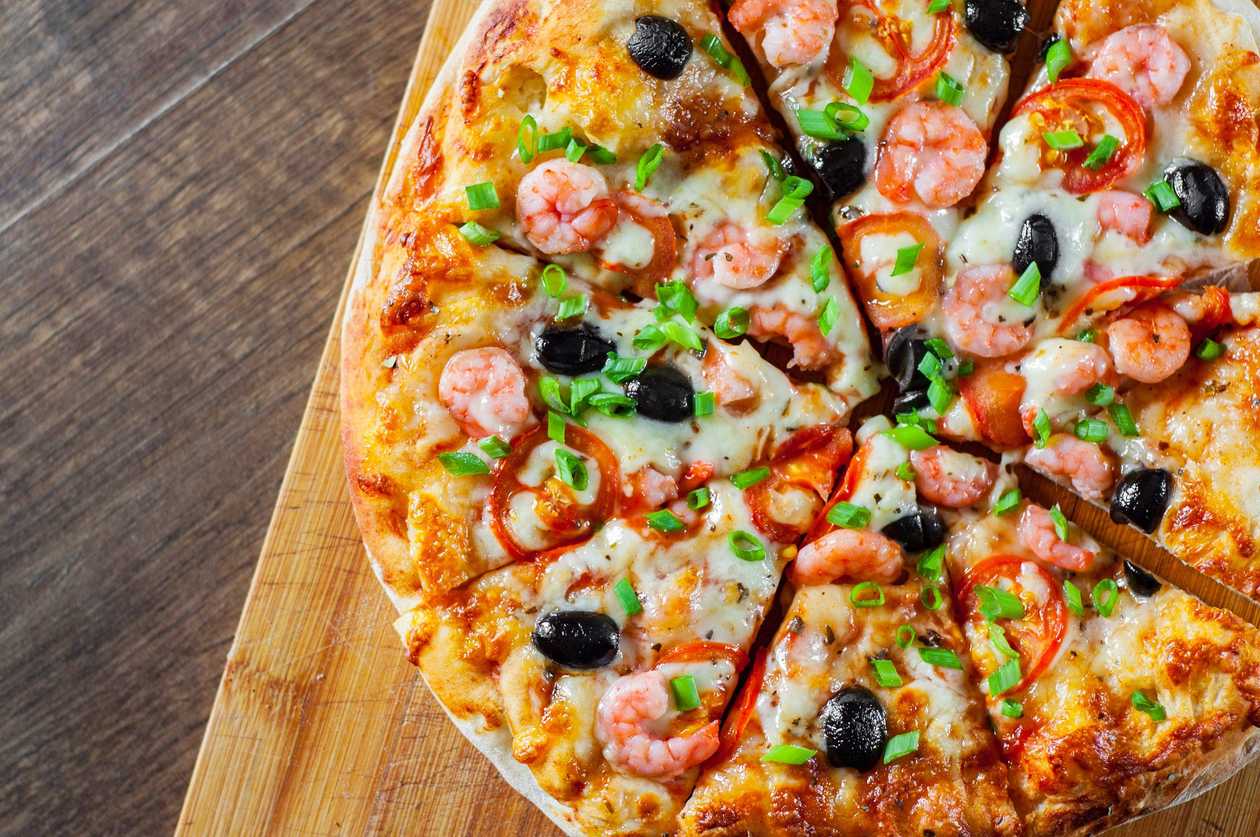 Seafood pizza