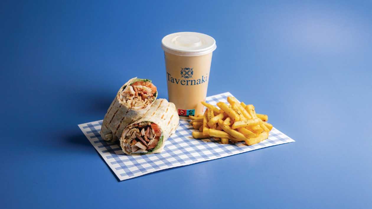 Pork Greek Combination Wrap Γεύμα Κανονικό