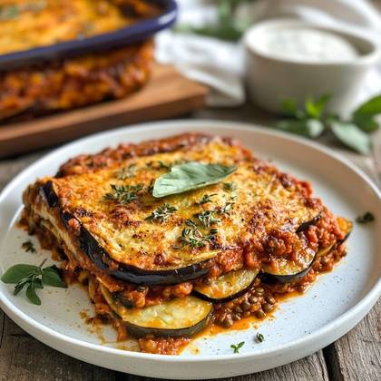 Vegetable moussaka with cheese