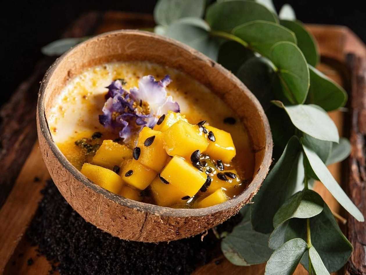 Mango-Passion Fruit Panna Cotta