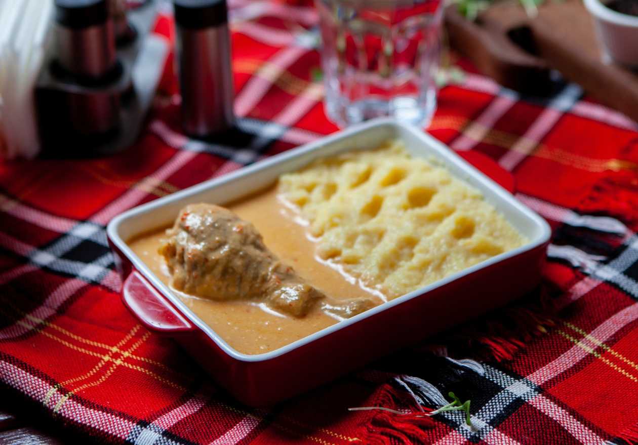 Chicken Paprika with Polenta