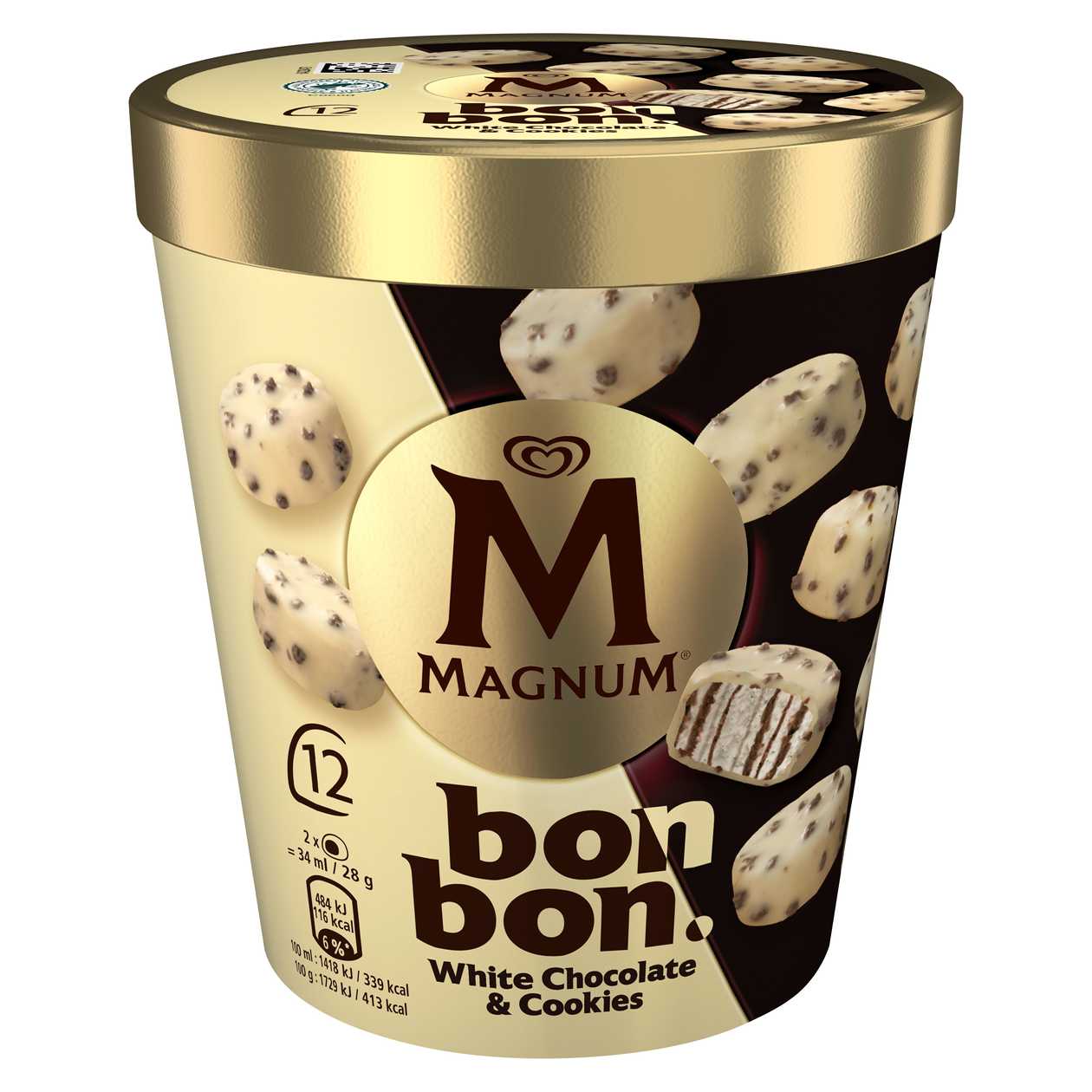 Magnum Bon Bon White Choc Cookie 12x17ml
