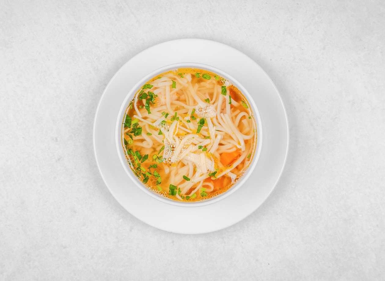 Soup with Vegetables, Noodles, and Meat