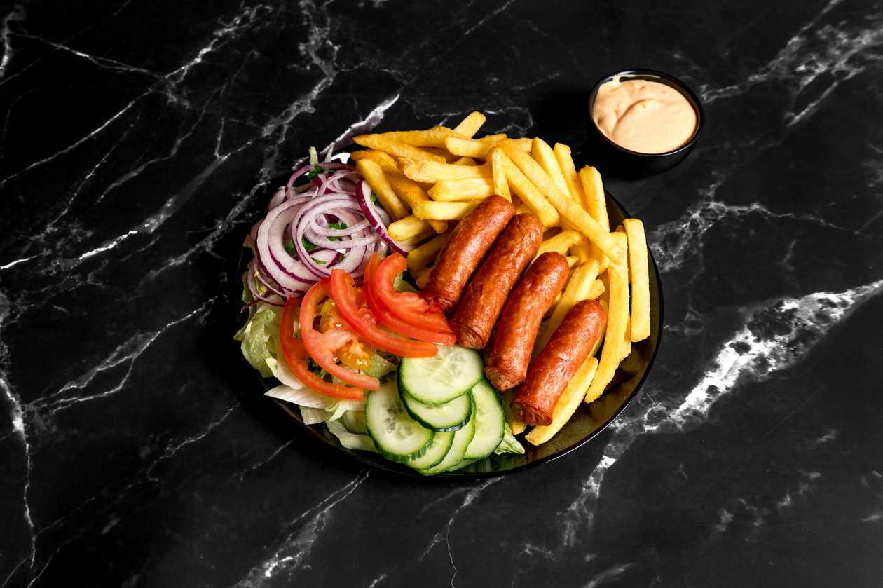 French Fries with Sausages