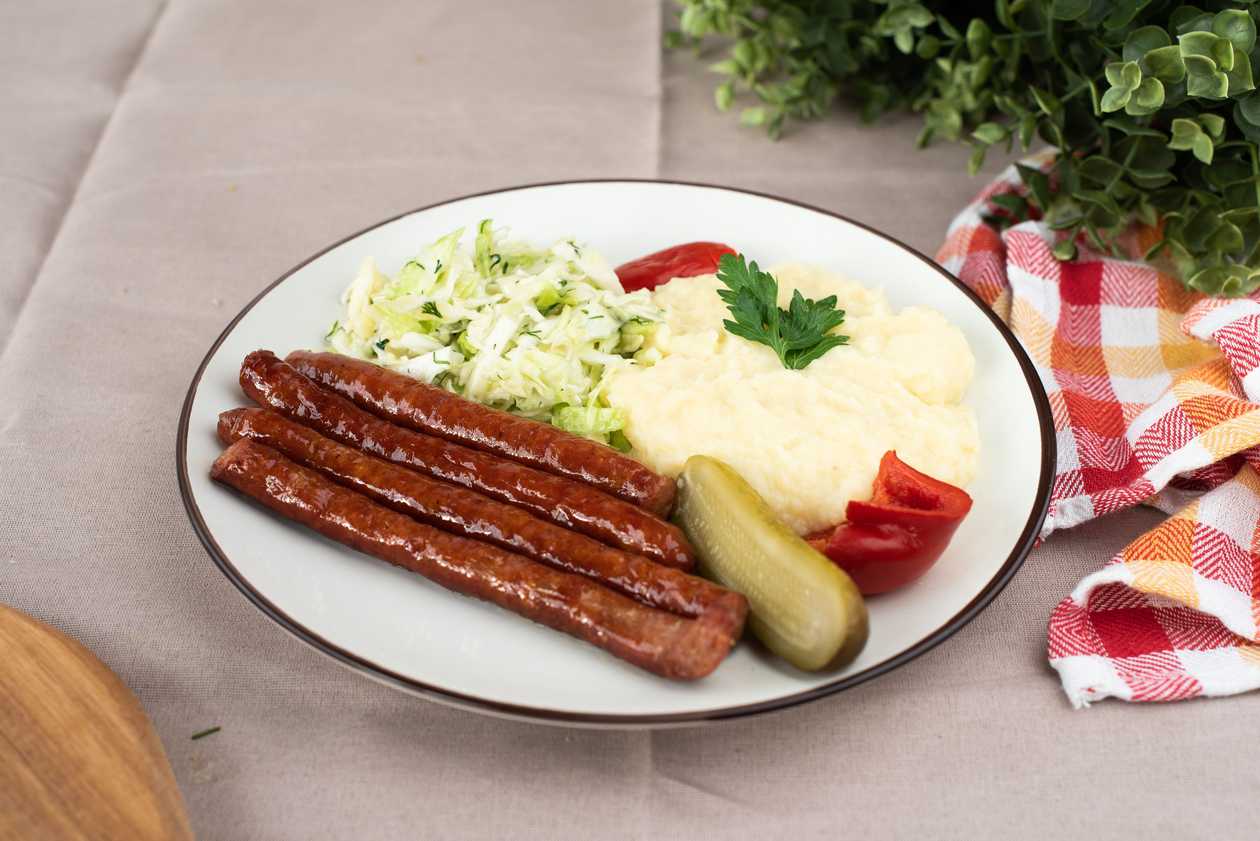 Thin Sausages with French Fries Meal