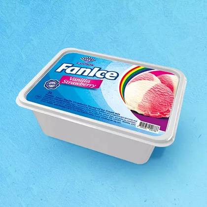 FanIce Vanilla and Strawberry Mixed , 1 litre