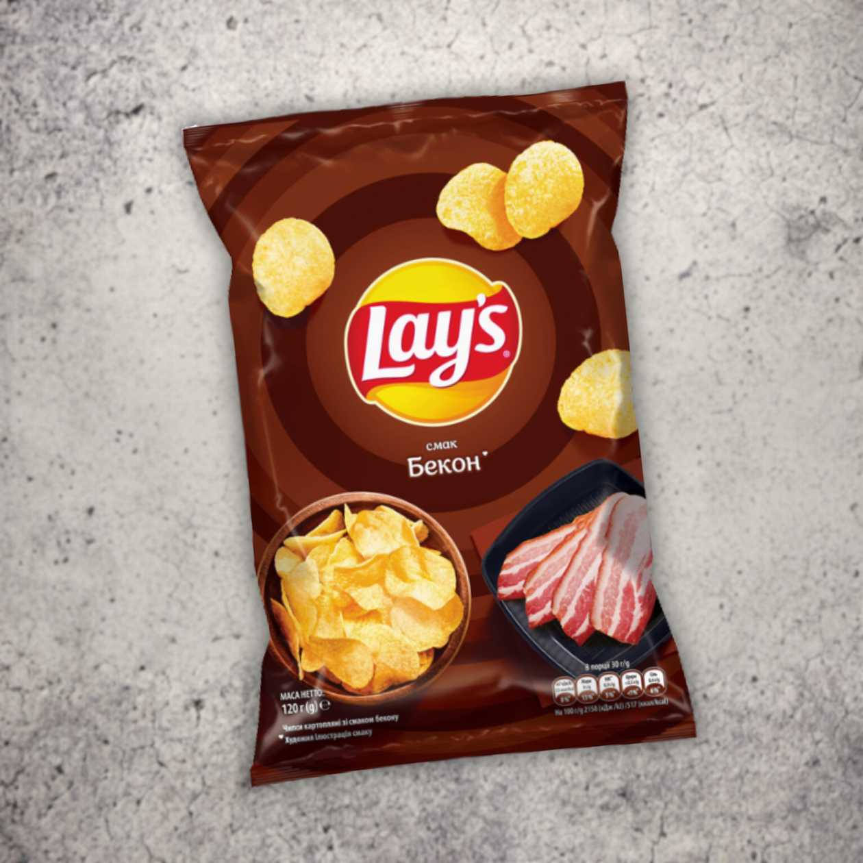 Чипси Lays зі смаком бекону