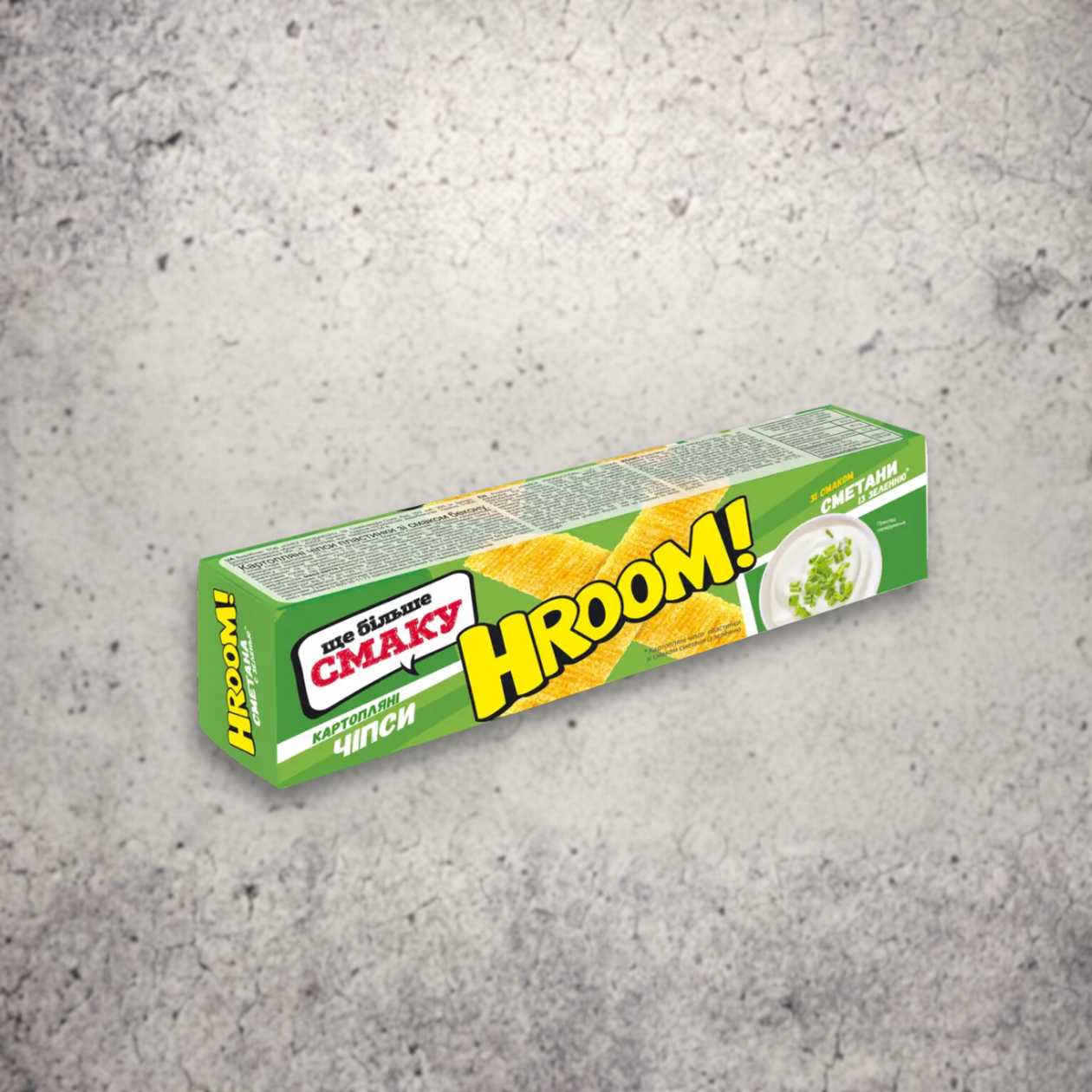 Чипси зі смаком сметани та зелені ТМ HROOM
