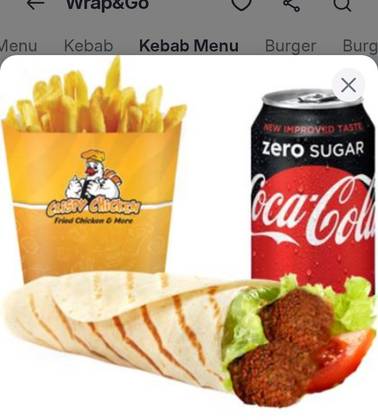 Falafel Kebab Menu com Bebida