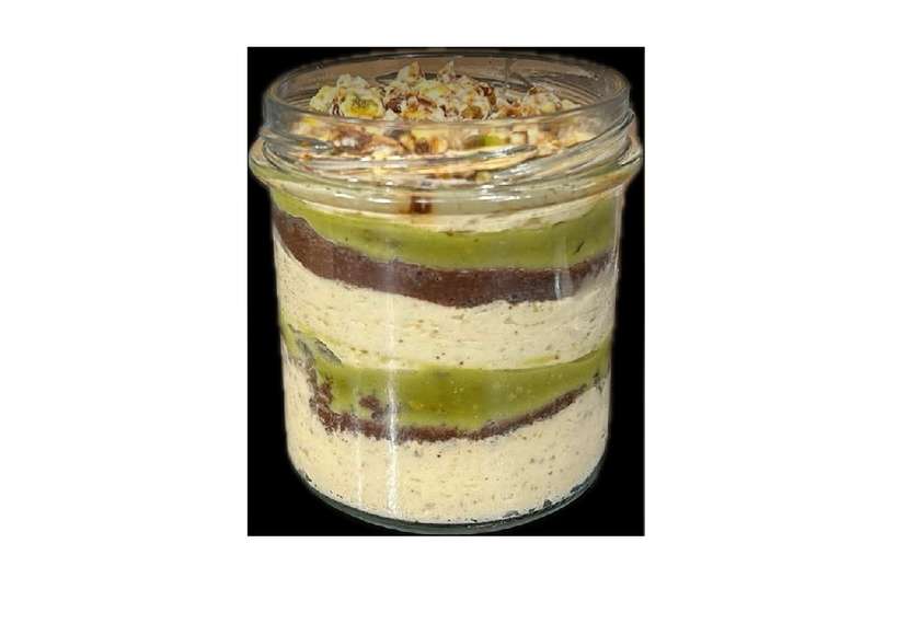 Mus tiramisu pistacjowe w słoiku