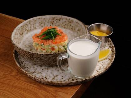 Okroshka with Salmon