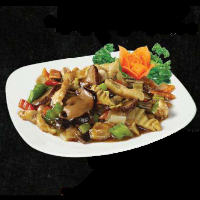 Bamboo and mushrooms