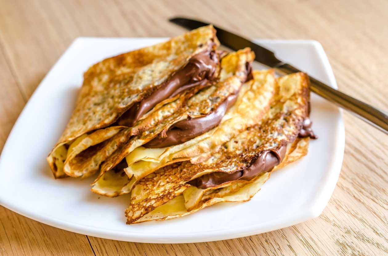 Domáce palacinky s čokoládovo-orieškovým krémom
