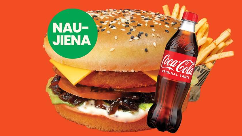 Burgeris Vegetarian Classic KOMPLEKSAS+bulvytės+0,5 l Coca Cola