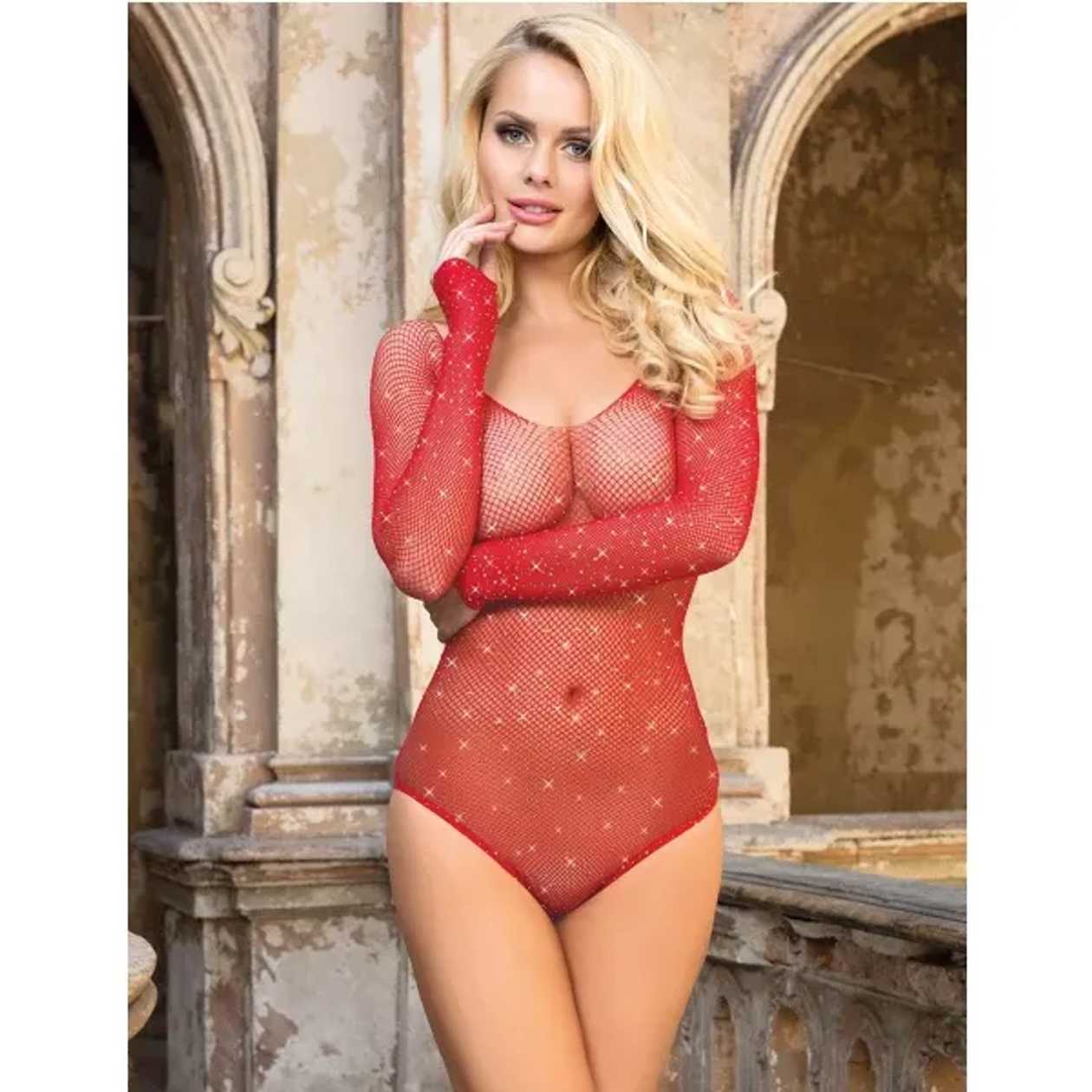 Eross body Long Sleeve Sparkle XS/M Red LUX26634