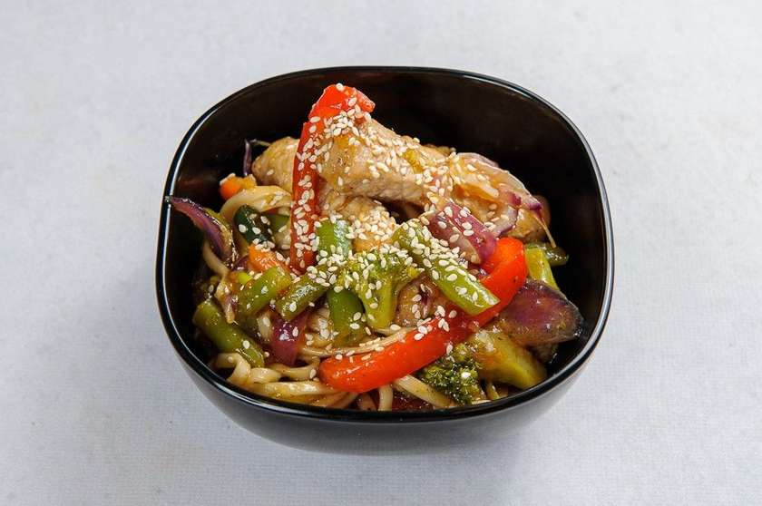 Udon with Pork in Sweet Chili Sauce