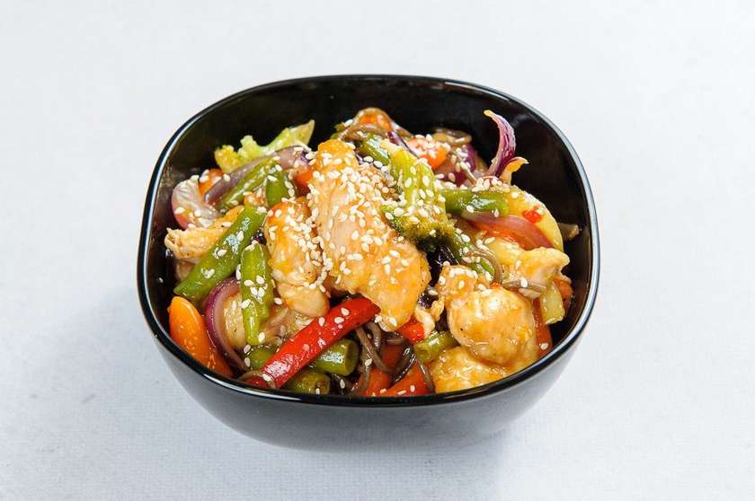 Soba with Pork in Sweet Chili Sauce