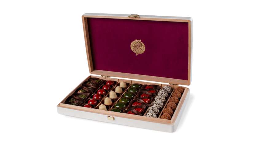 Collection of Pralines in a Large Box
