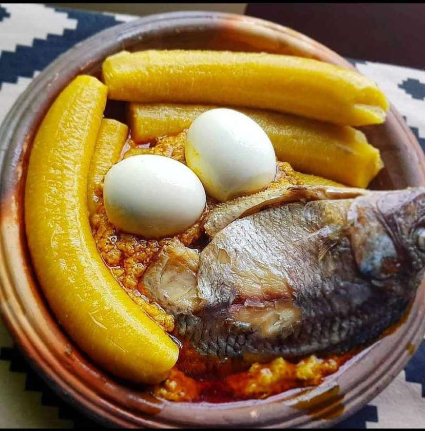 Ampesi and Garden Eggs Stew