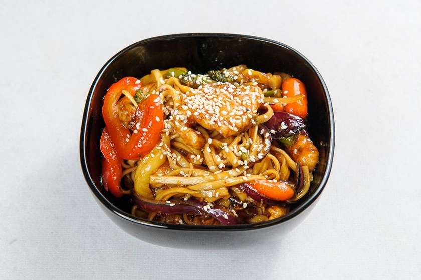 Udon with Pork in Teriyaki Sauce