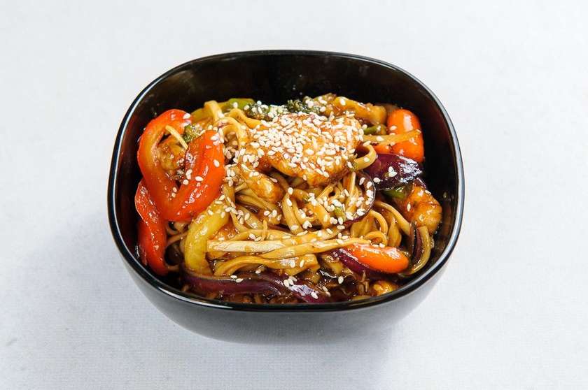 Udon with Chicken in Teriyaki Sauce