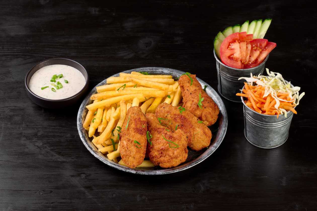 Chicken wings with side dish