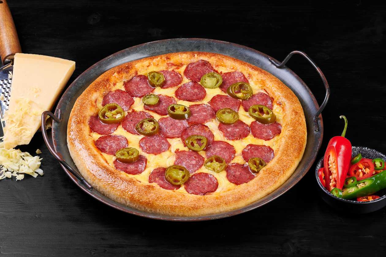 Super pepperoni thin-crust pizza