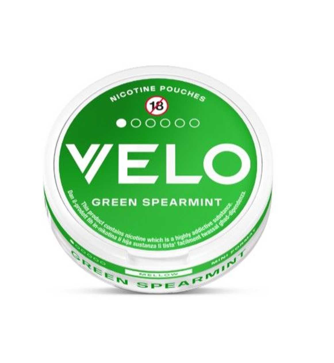 Velo, Green Spearmint Nicotine Pouches By 15, 4mg Mini