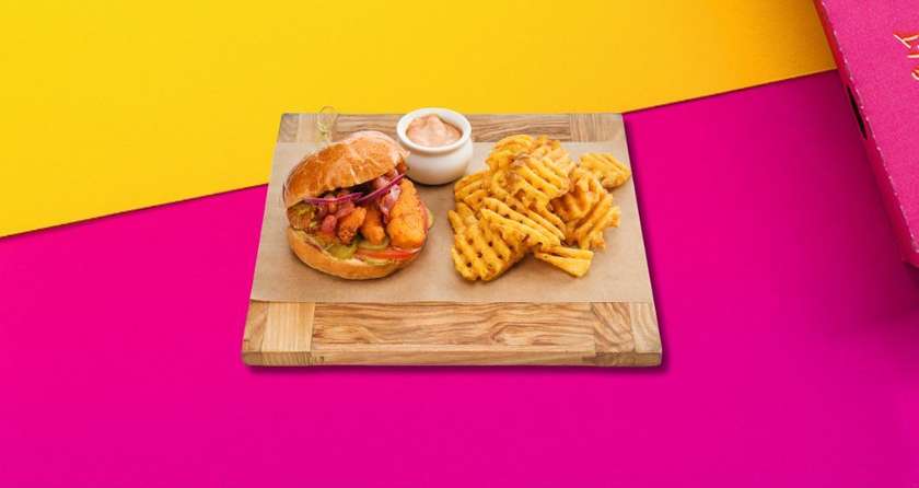 Traškios vištienos burgerio rinkinys