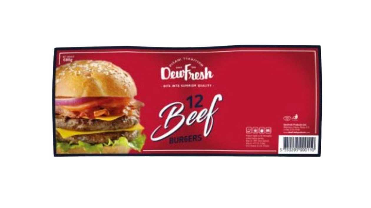 Dew Fresh Beef Burgers, 680g X 12