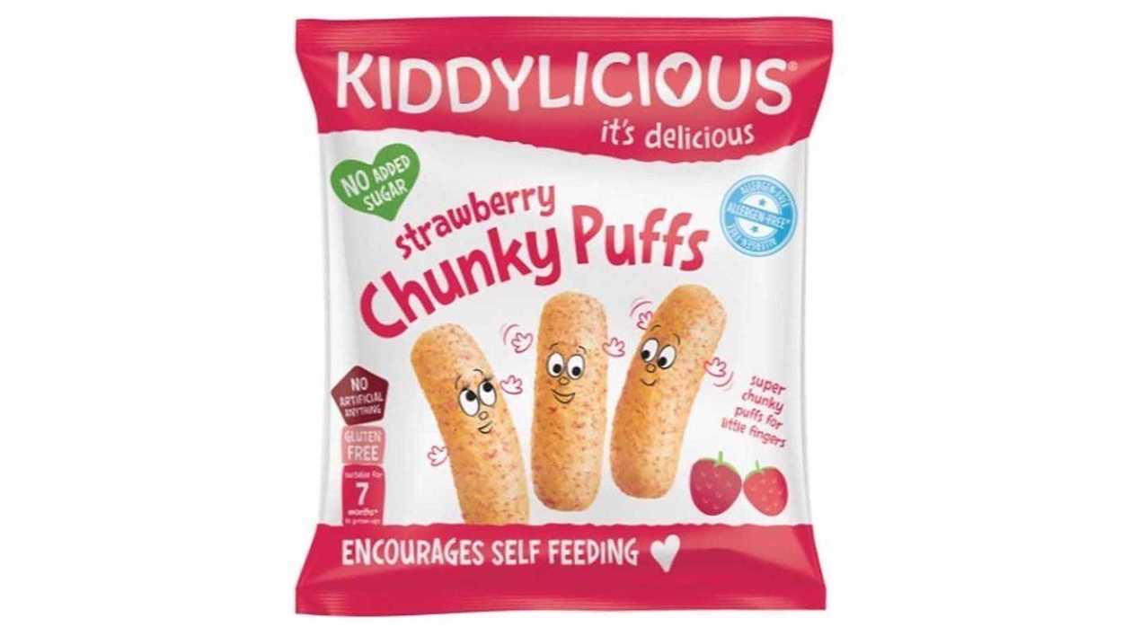 Kiddylicious Strawberry Chunky Puffs 7 Months+, 12g