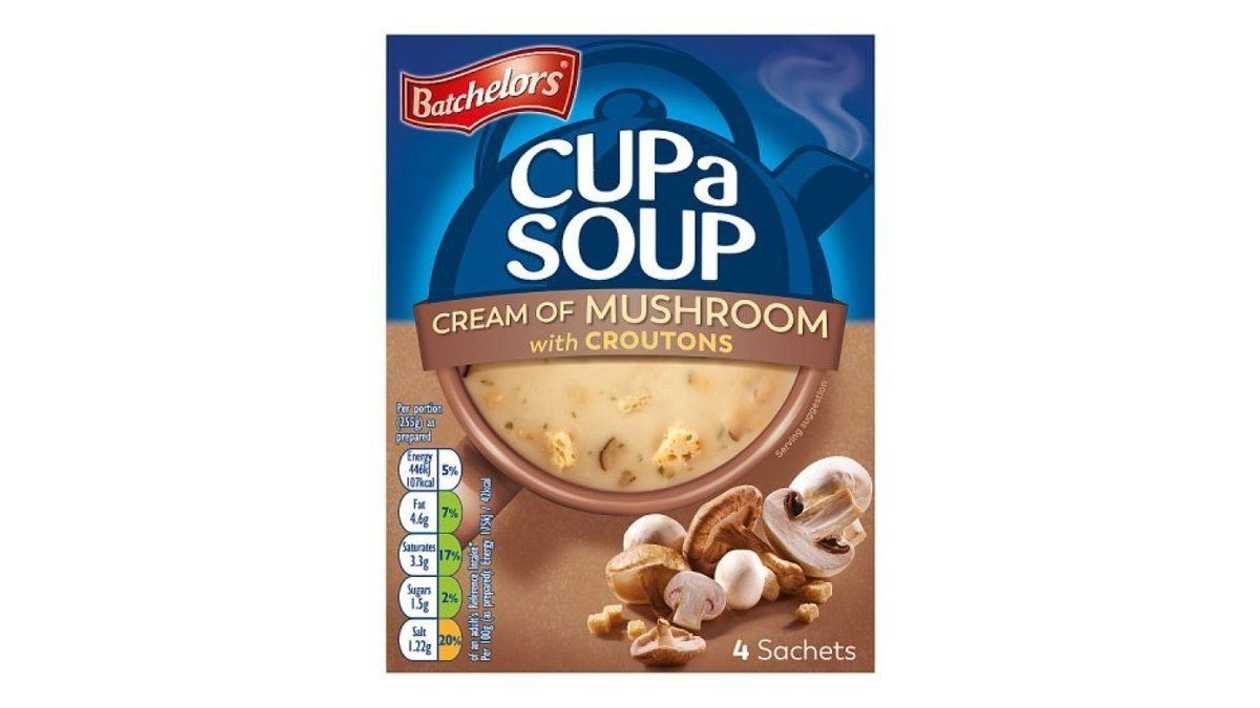 Batchelors Cup A Soup Cream Of Mushroom With Croutons, X 4