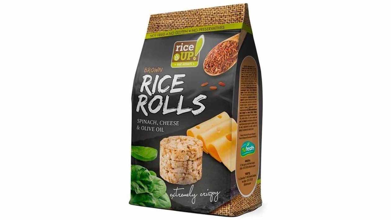 Rice Up Brown Rice Rolls Spinach, Cheese & Olive Oil Flavour, 50g