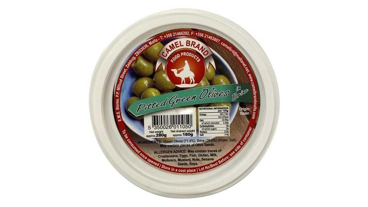 Camel Brand Pitted Green Olives, 280g