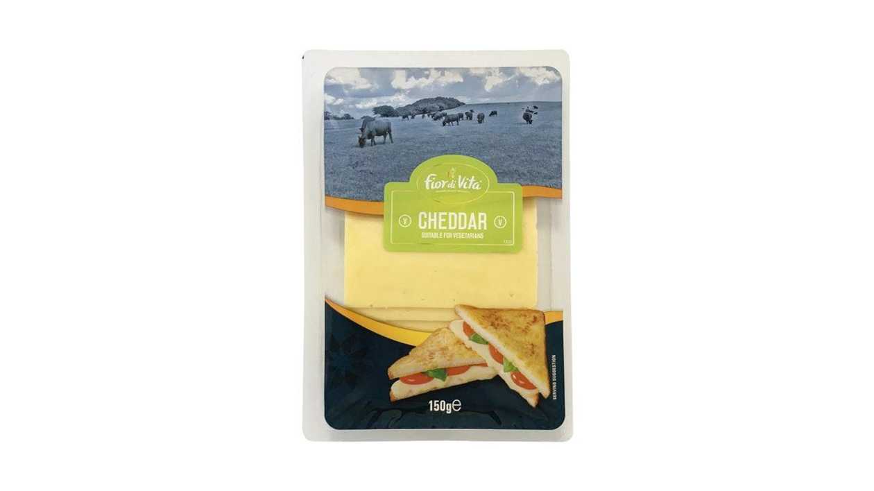 Fior Di Vita Vegetarian Cheddar Slices, 150g