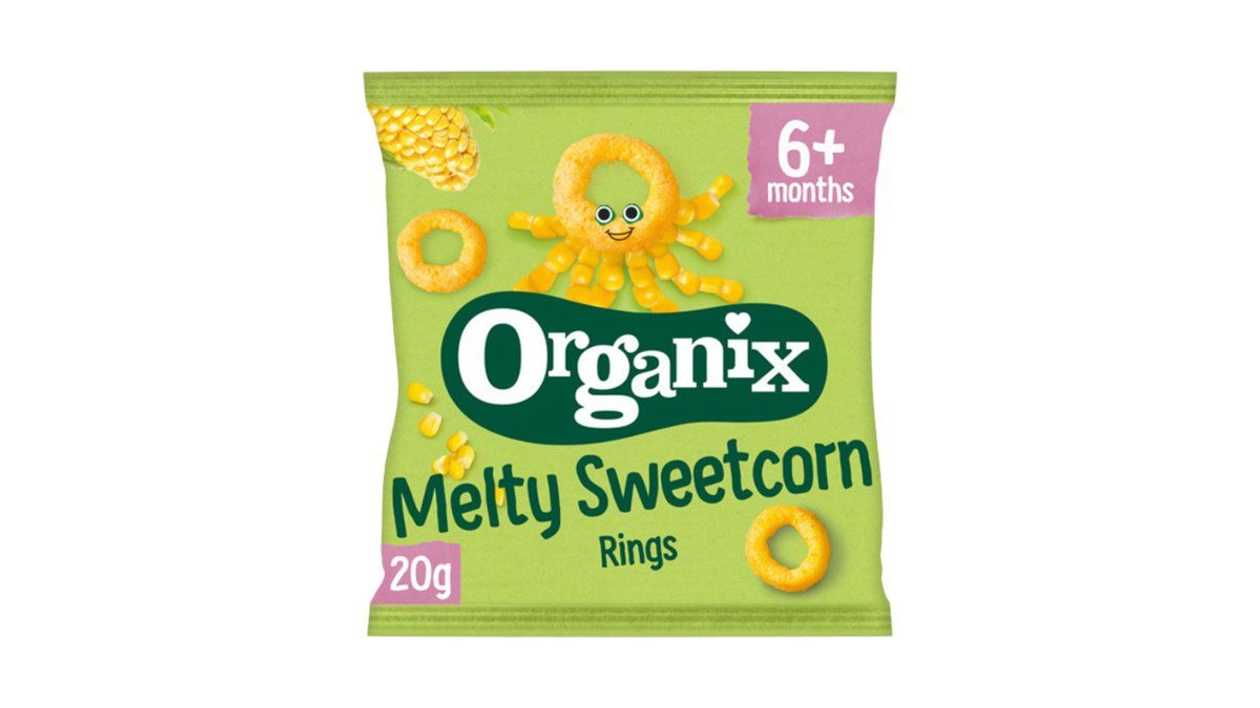 Organix Melty Sweetcorn Rings, 20g