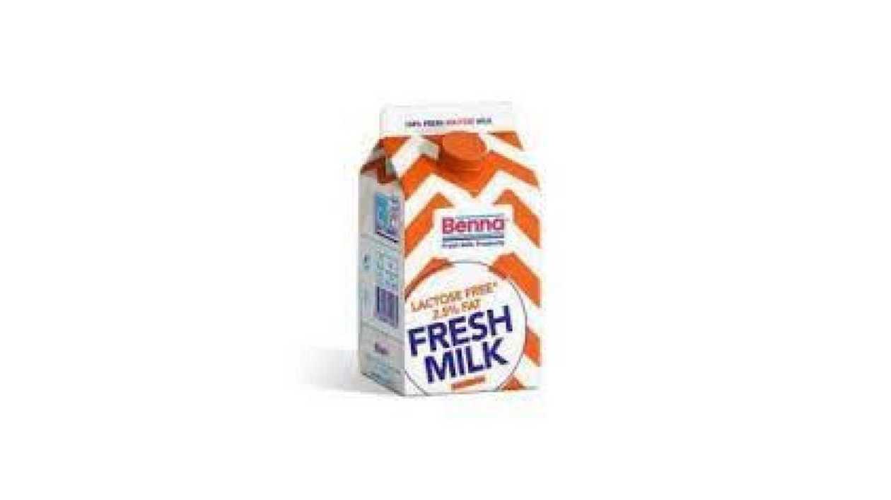 Benna Lactose Free Fresh Milk 2.5% Fat, 500ml