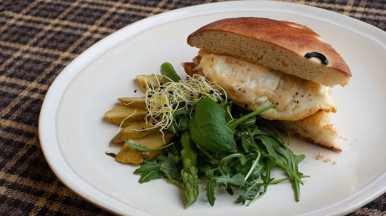 Panini with Pancetta and fried egg