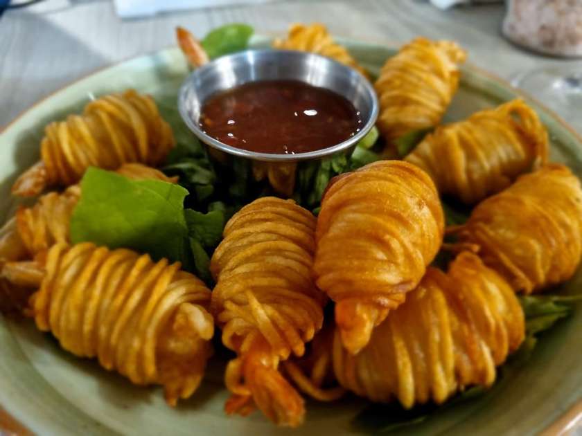 Creveti kataif si sos sweet chilli